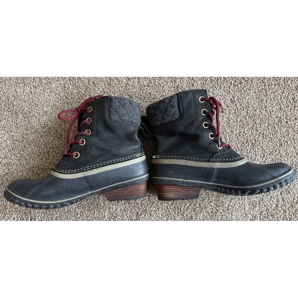 Sorel Slimpack II Lace Up Black Winter Boots NL2348 Womens 9 / 40 (a9) - Picture 7 of 8